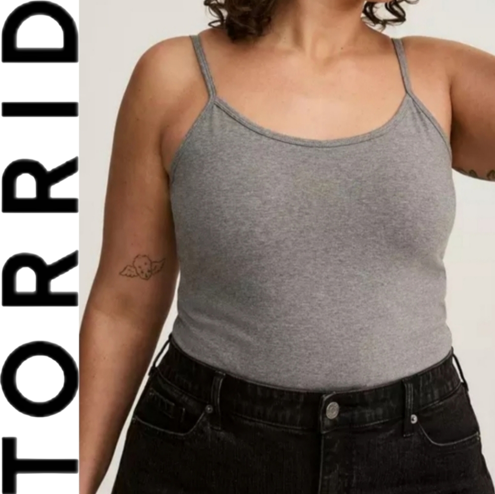 NWT Torrid Nine Iron Dark Gray Foxy Plus Size Tank Cami Top Size 2X